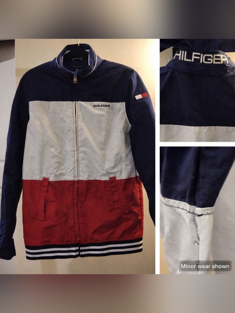 Tommy Hilfiger Colorblock Jacket • Red White Blue • Zip Front • Men’s XL (16-18)